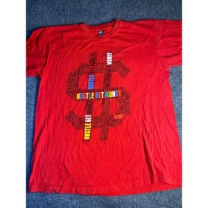 Noiz 502 Tee Shirt Men 3XL Red Hustle Get Money Loose Fit Short Sleeve Crew Neck